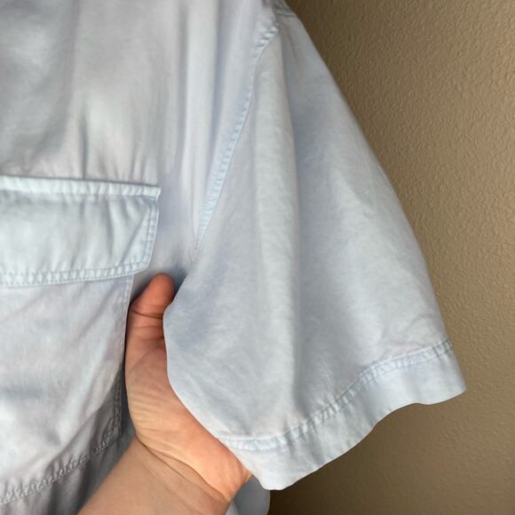 BABATON Cropped Boxy Fit Button-Up Top Powder Blue Size Medium - Picture 5 of 11